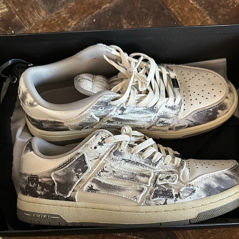 Grey and White Tie dye Amiri Sneakers